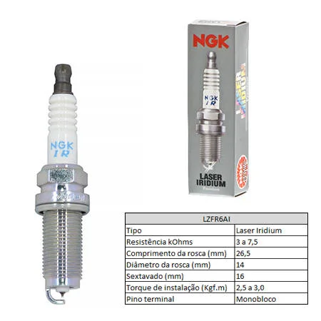 Vela de Ignição NGK LZFR6AI
