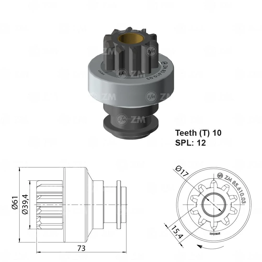 Impulsor de Partida ZM 85.610.03 ZM 8561003