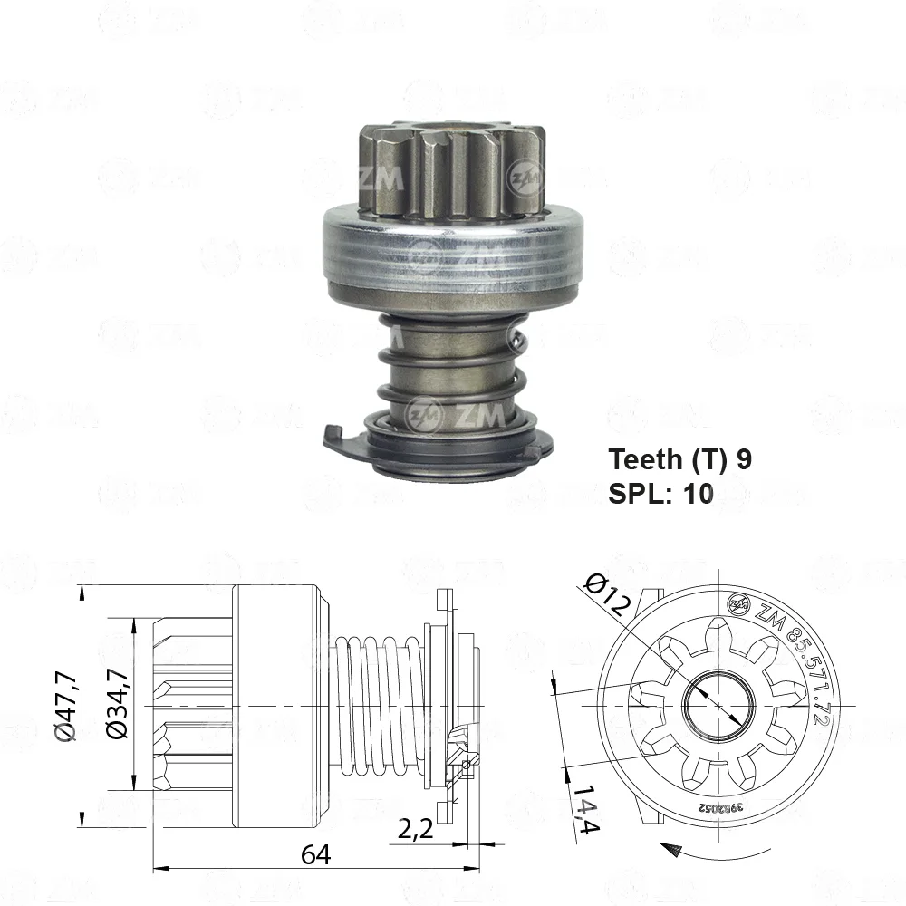 Impulsor de Partida ZM 85.571.72 ZM 8557172