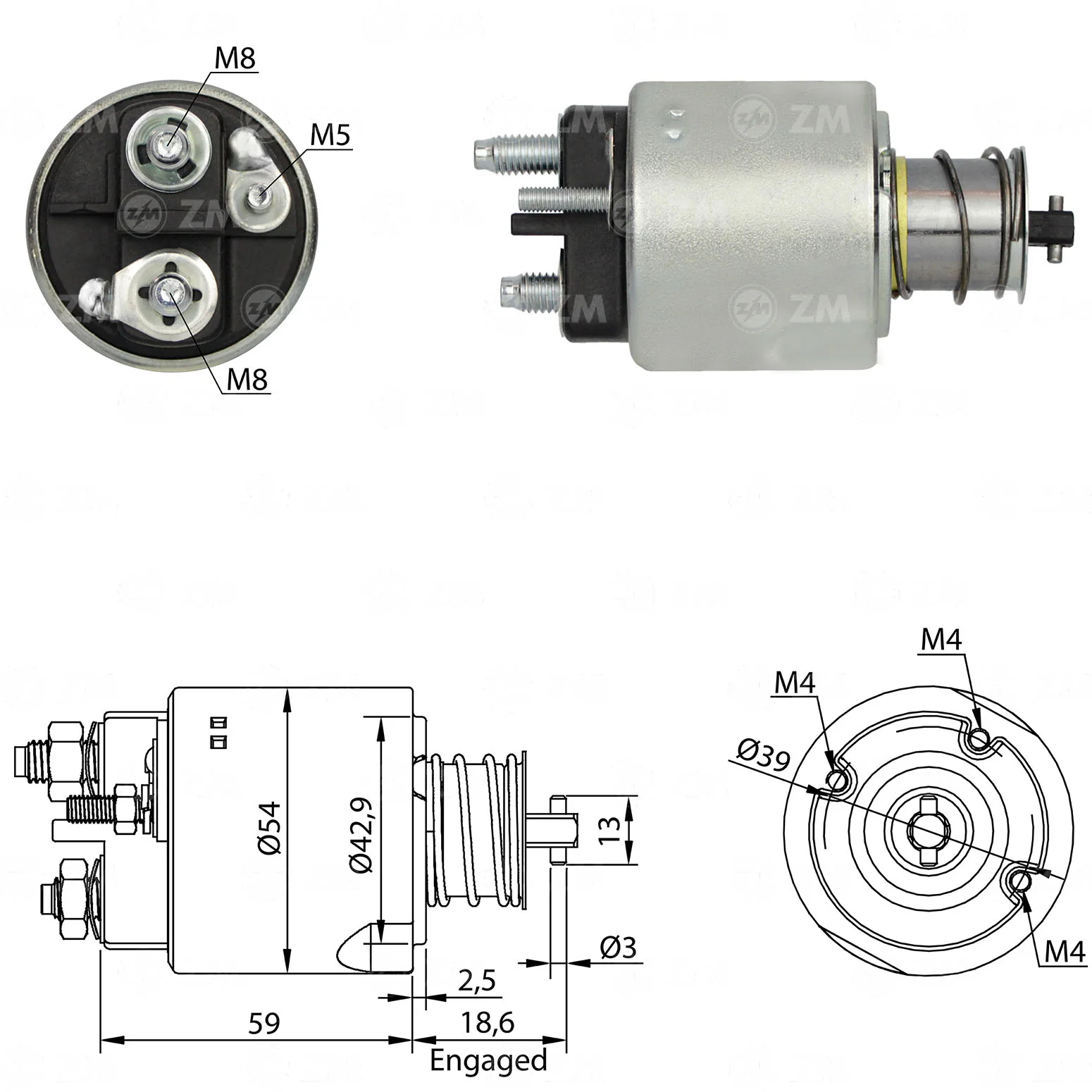 Relé de Partida ZM 3-492 ZM 3492