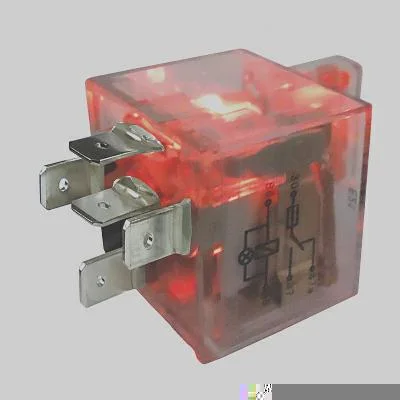 Relé Aux. Reversor Acrílico c/ LED e Fusível 40/30A Pico 24V 5 Term.