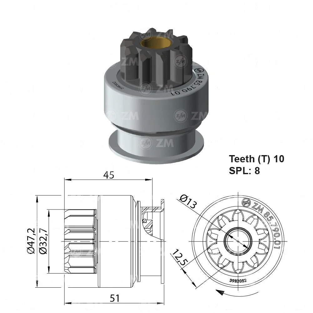 Impulsor de Partida ZM 85.790.01 ZM 8579001