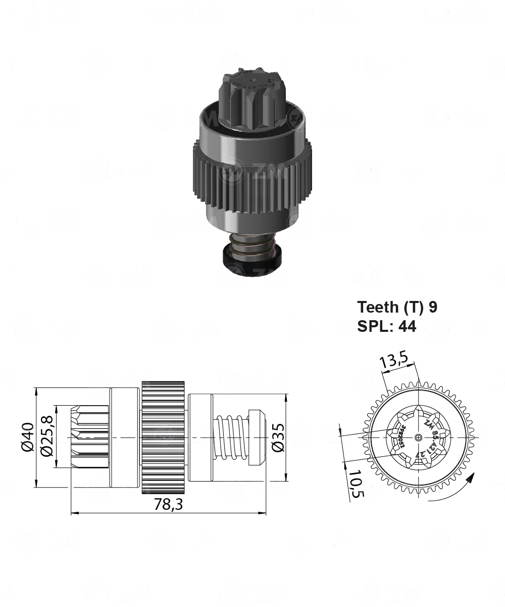 Impulsor de Partida ZM 85.421.27 ZM 8542127
