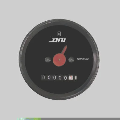 Horímetro Fundo PT Liso Aro PT Ilum. Ponteiro Curto 52mm Bivolt Univ. DNI DNI4510