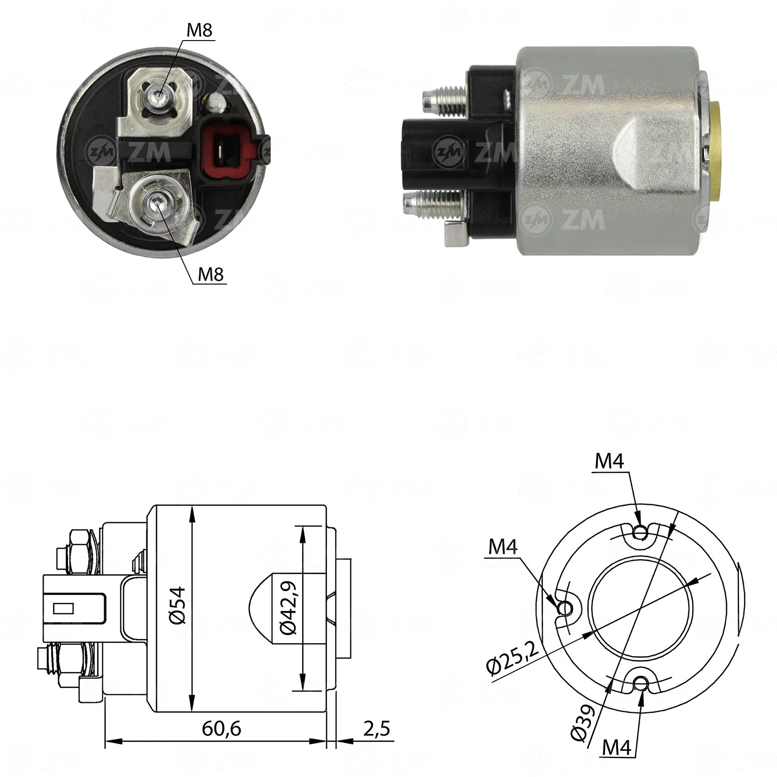 Relé de Partida ZM 8-492 ZM 8492