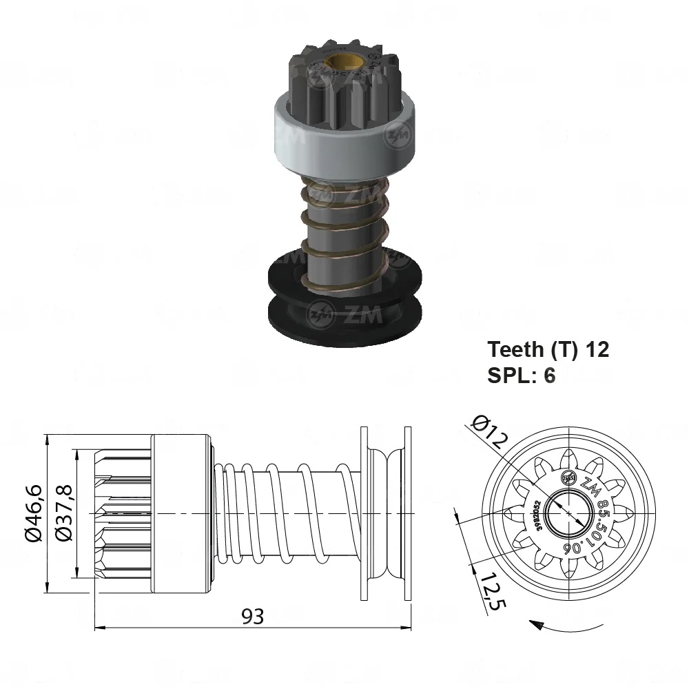 Impulsor de Partida ZM 85.501.06 ZM 8550106