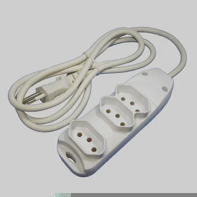 Extensão BR 3 Tomadas 2P+T 10A Cabo PP 1,5m Munido Conexão <1000V DNI DNI7213