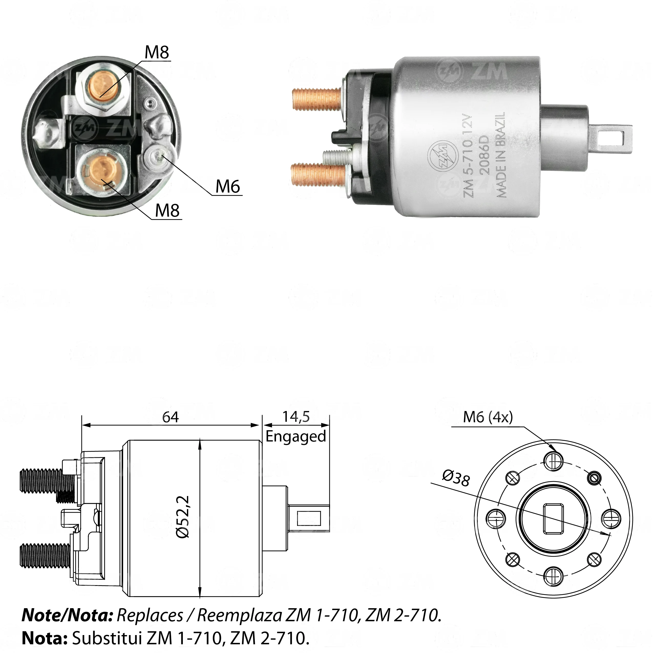 Relé de Partida ZM 5-710 ZM 5710