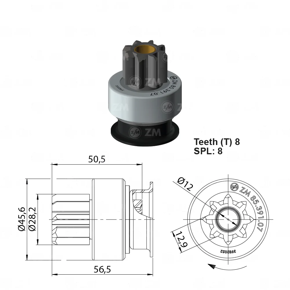 Impulsor de Partida ZM 85.391.07 ZM 8539107
