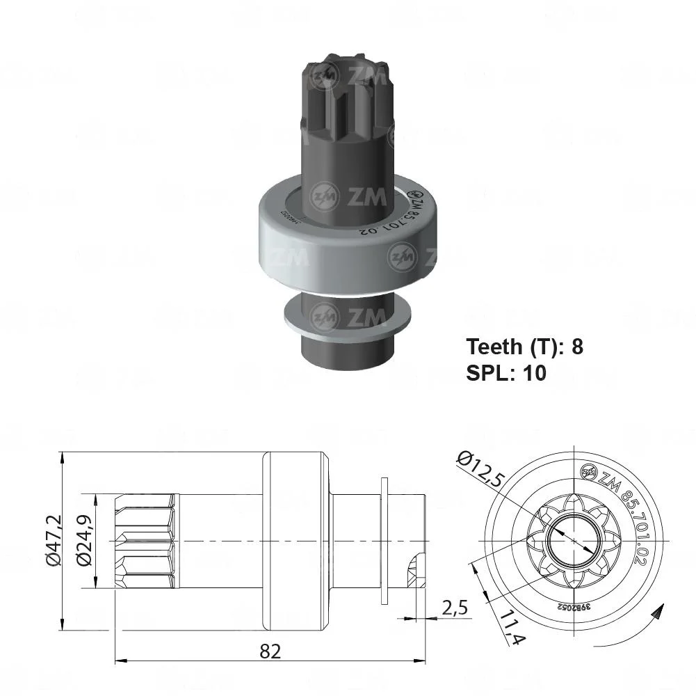 Impulsor de Partida ZM 85.701.02 ZM 8570102
