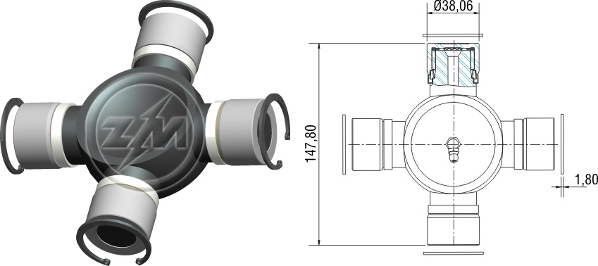 ZM 35.001.25 - Cruzeta ZM 3500125