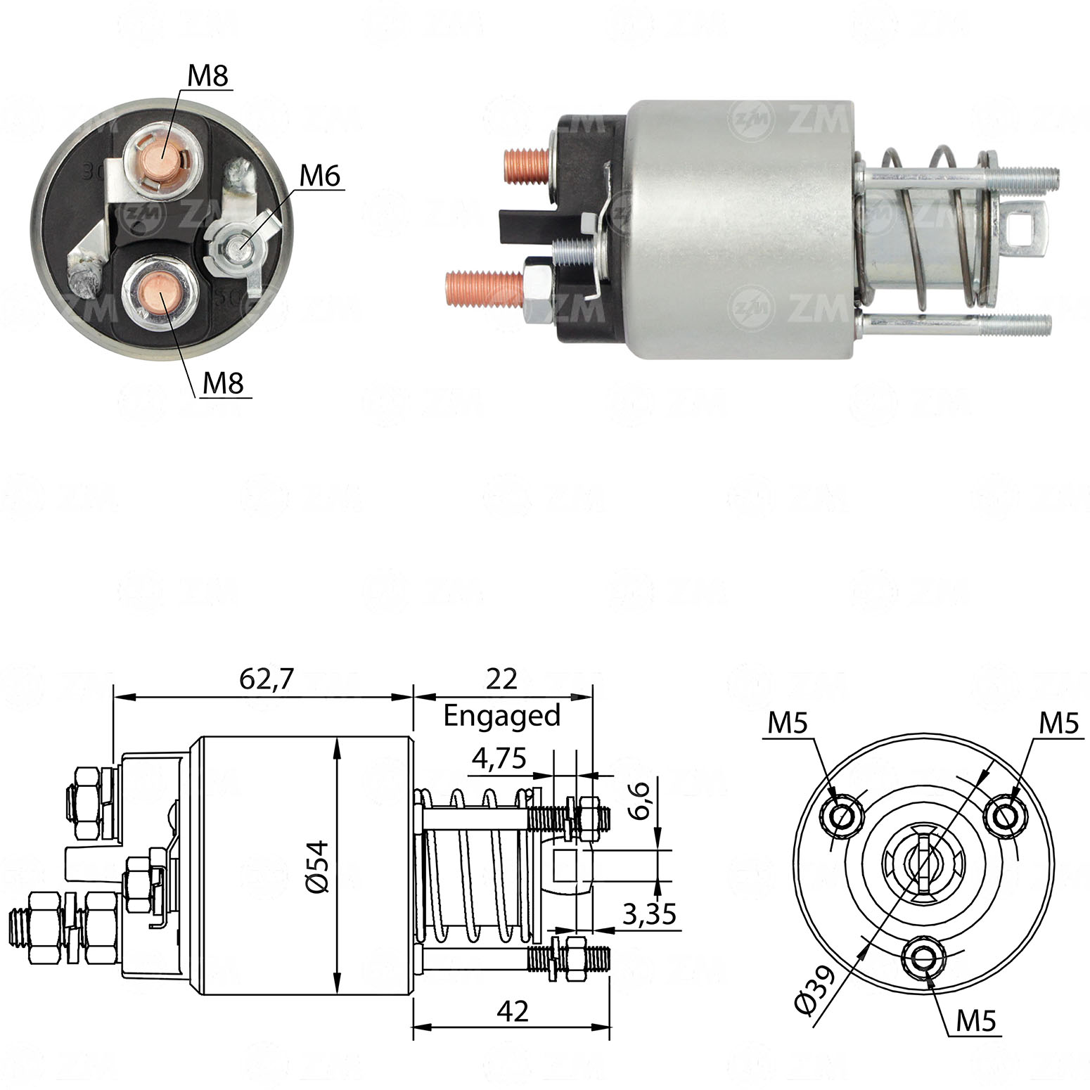 Relé de Partida ZM 3-595 ZM 3595