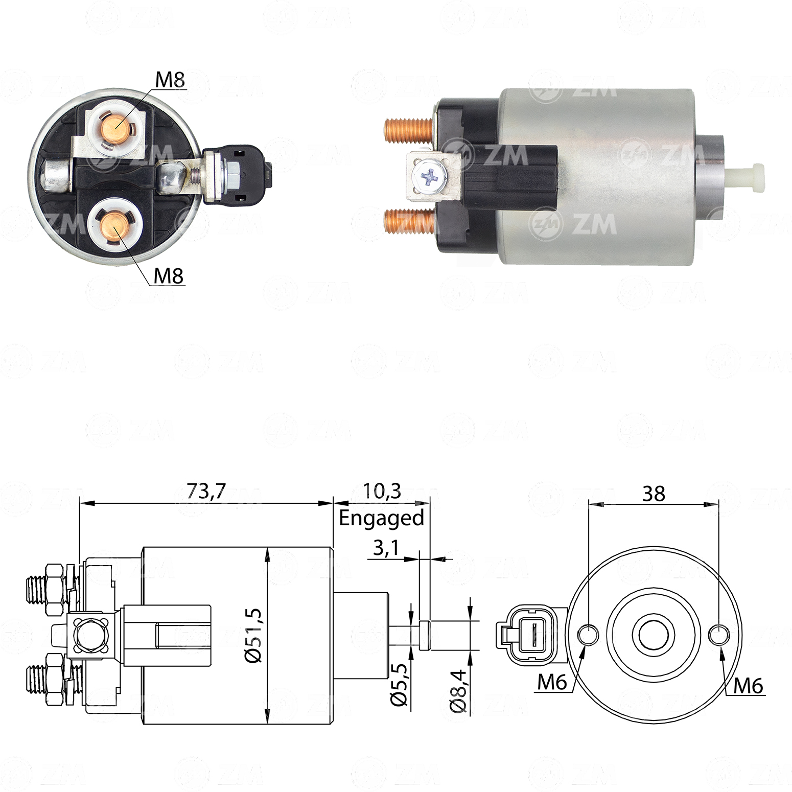 Relé de Partida ZM 3-695 ZM 3695