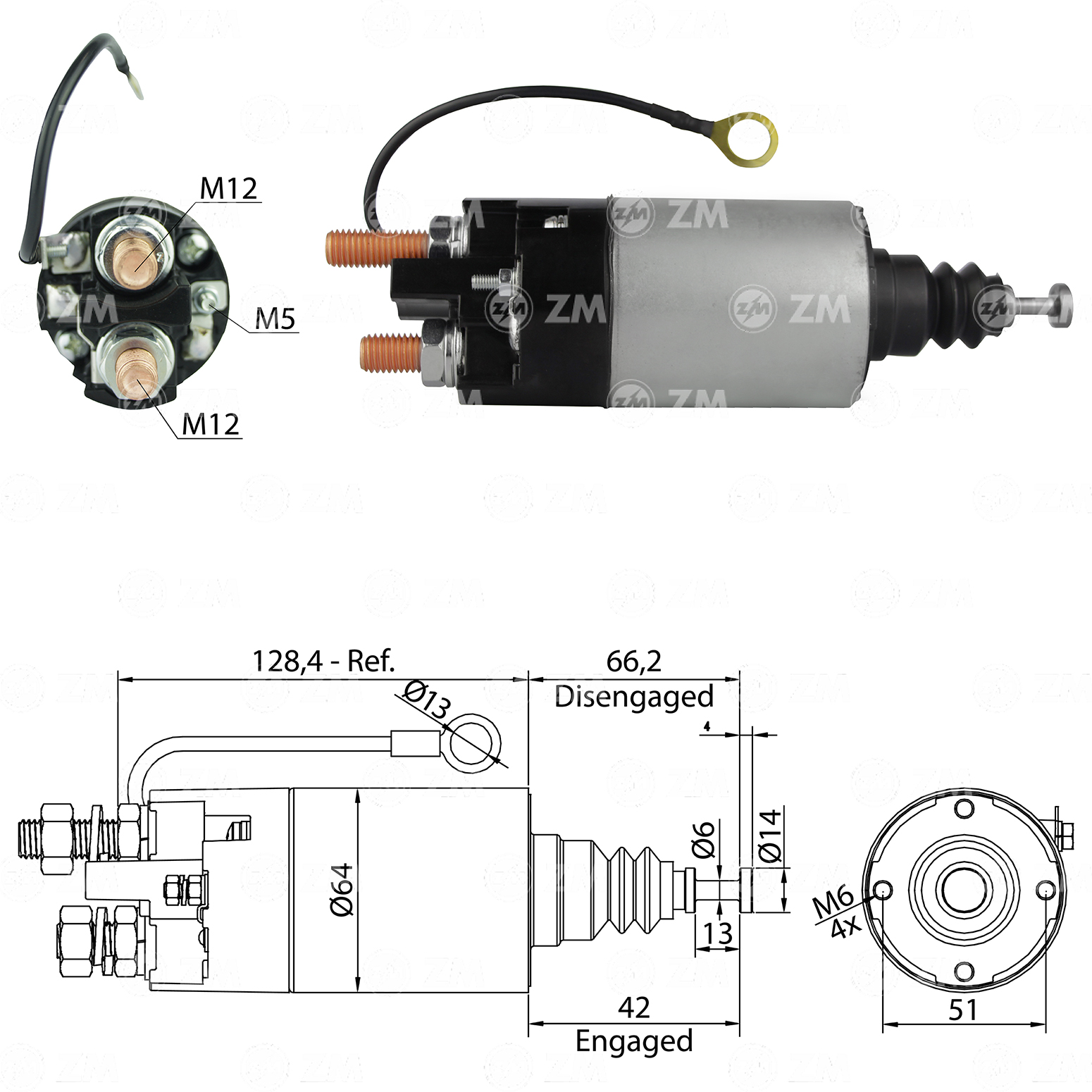 Relé de Partida ZM 3-842 ZM 3842