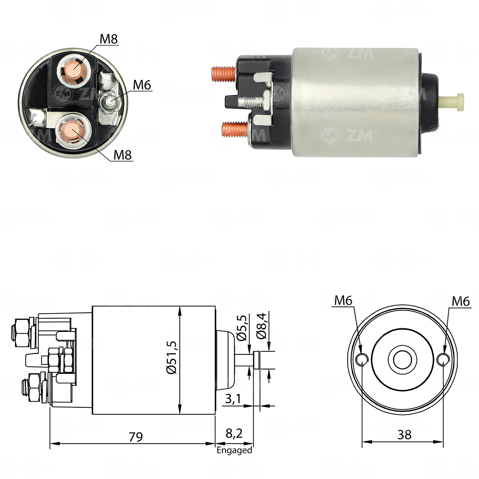 Relé de Partida ZM 3-993 ZM 3993
