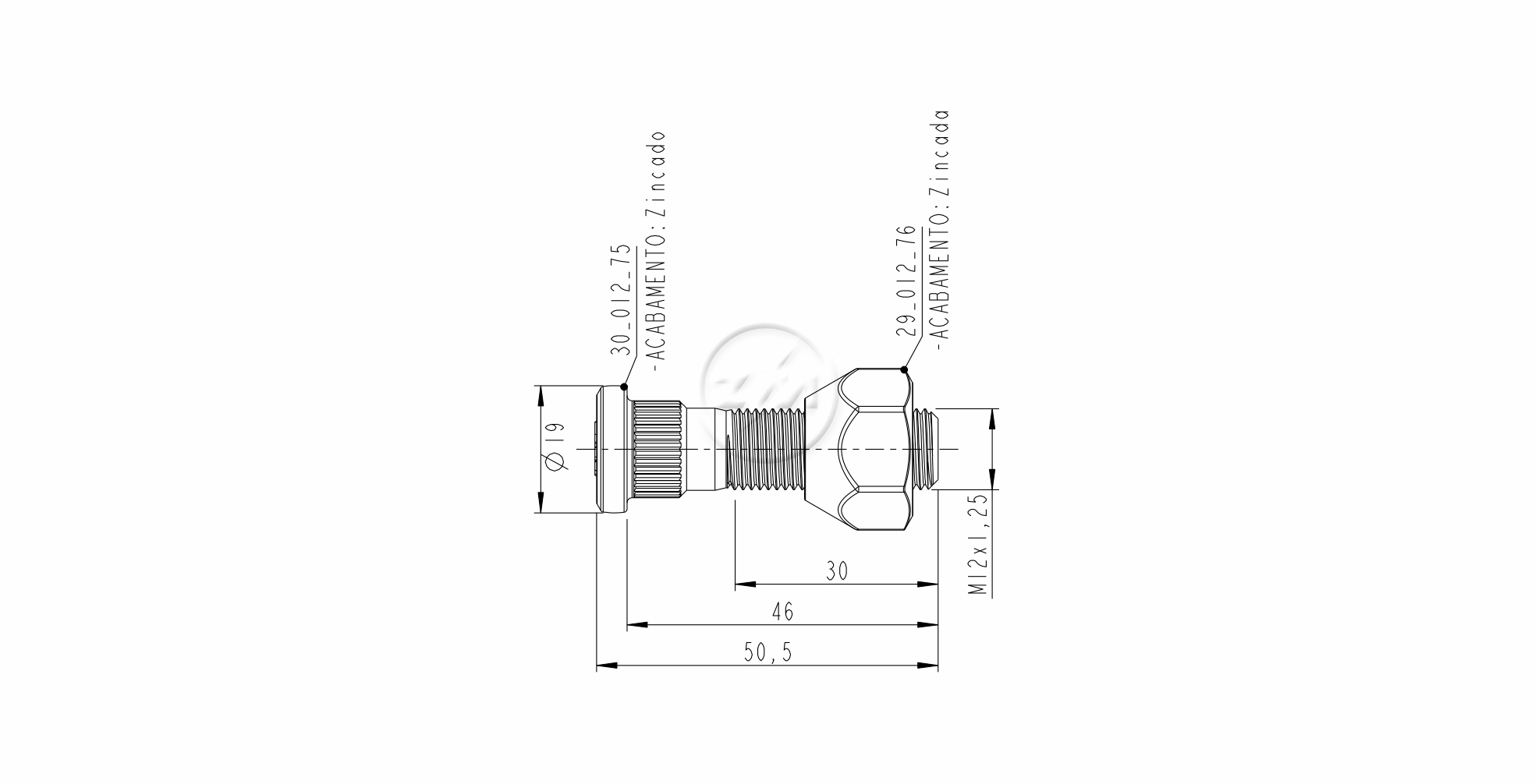 ZM 40.012.75 - Conjunto Parafuso de Roda - DIA
