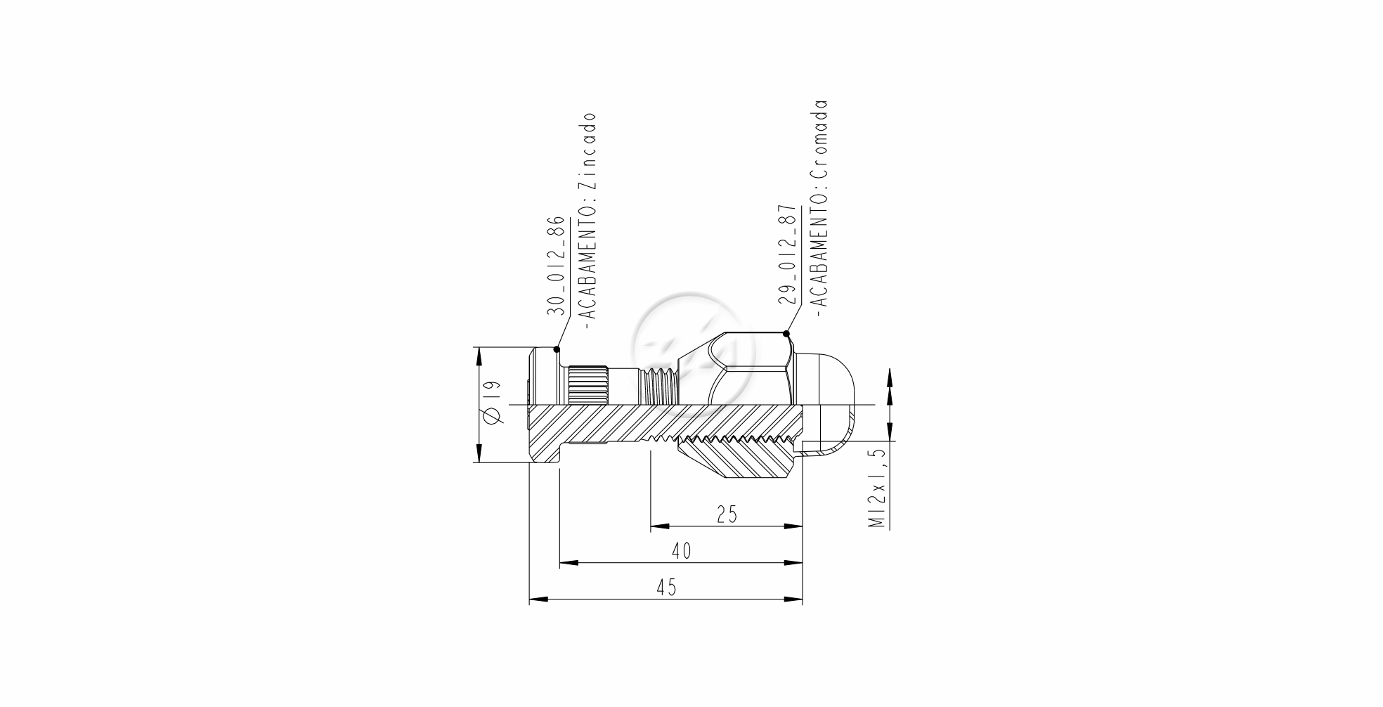 ZM 40.012.84 - Conjunto Parafuso de Roda - DIA/TRA