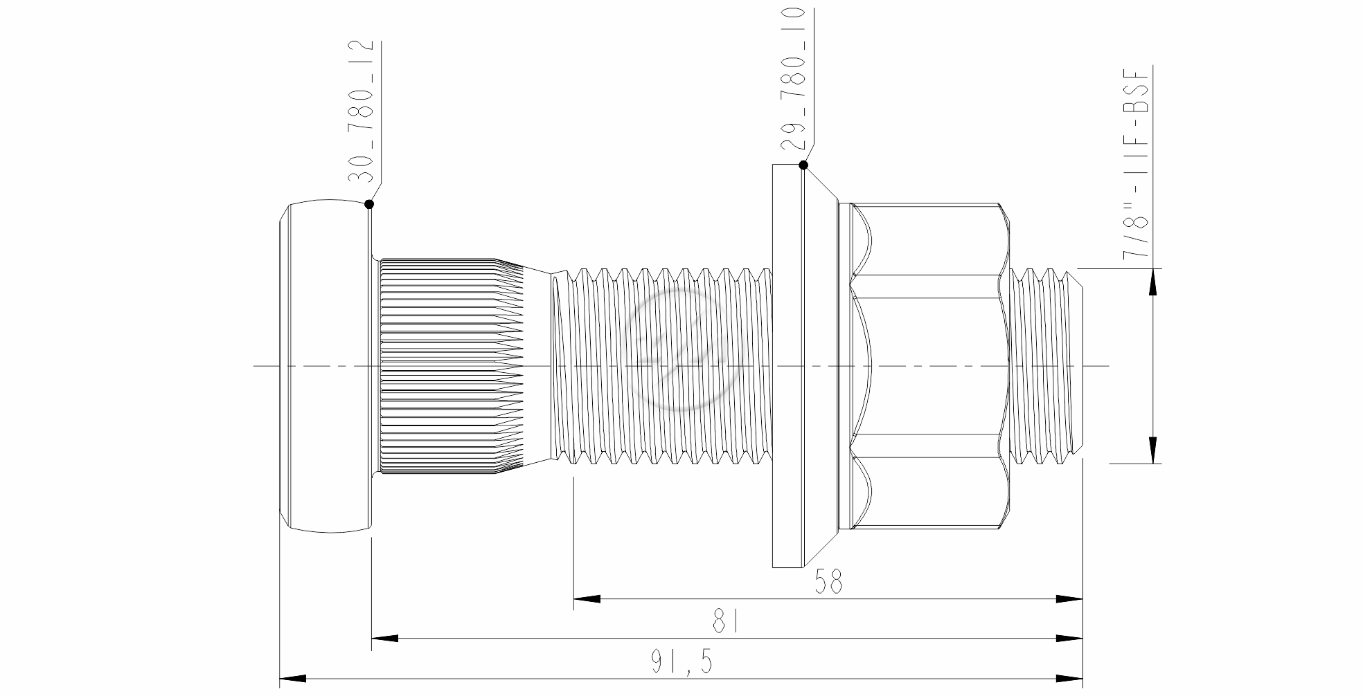 ZM 40.780.12 - Conjunto Parafuso de Roda - DIA (Alum)