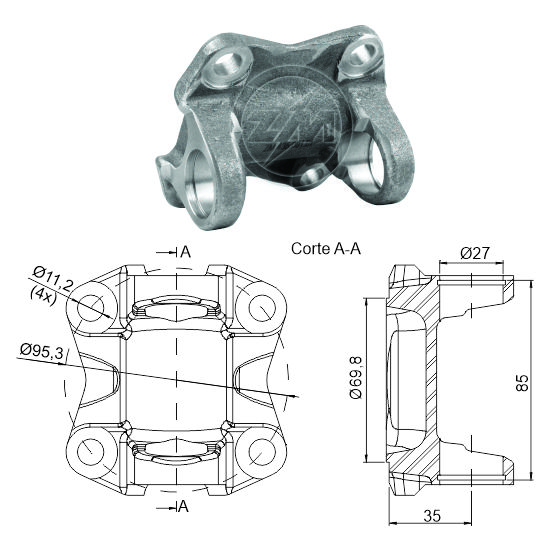 ZM 435.001.01 - FLANGE DE ORELHA ZM 43500101