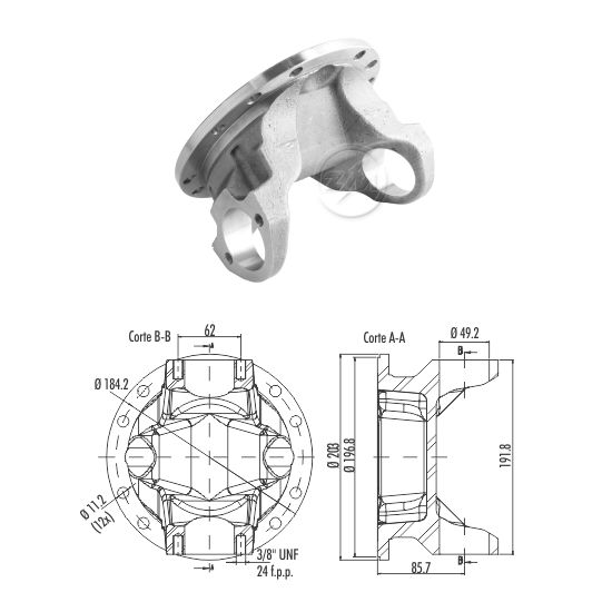 ZM 435.007.01 - FLANGE DE ORELHA ZM 43500701