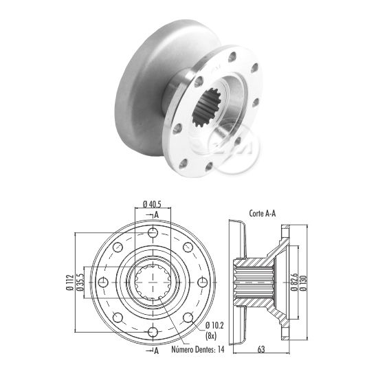 ZM 435.102.04 - FLANGE DE ACOPLAMENTO ZM 43510204