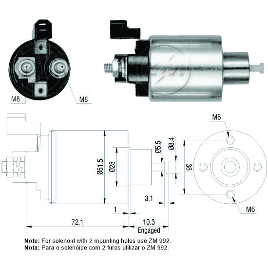 Relé de Partida ZM 4-992 ZM 4992