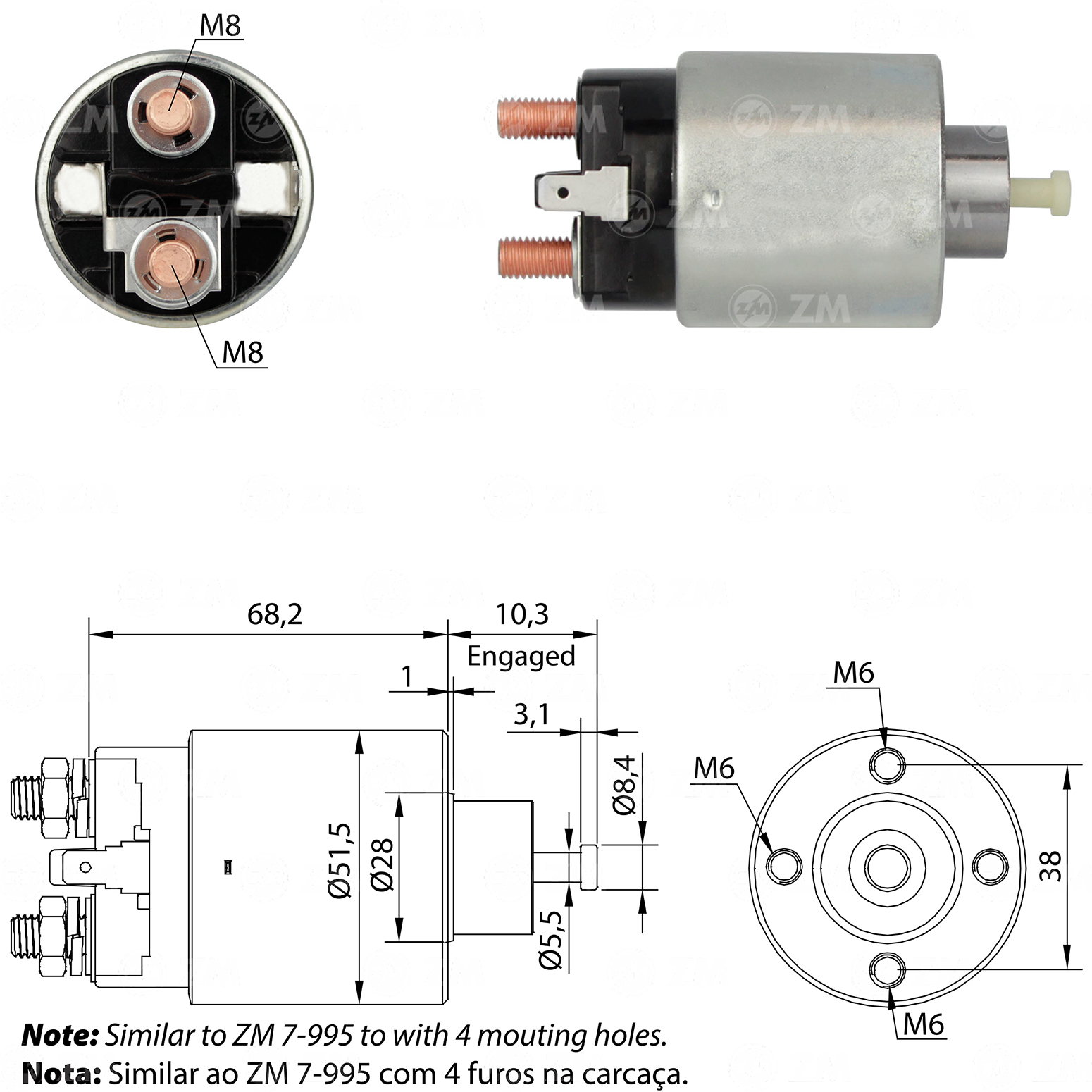 Relé de Partida ZM 4-995 ZM 4995