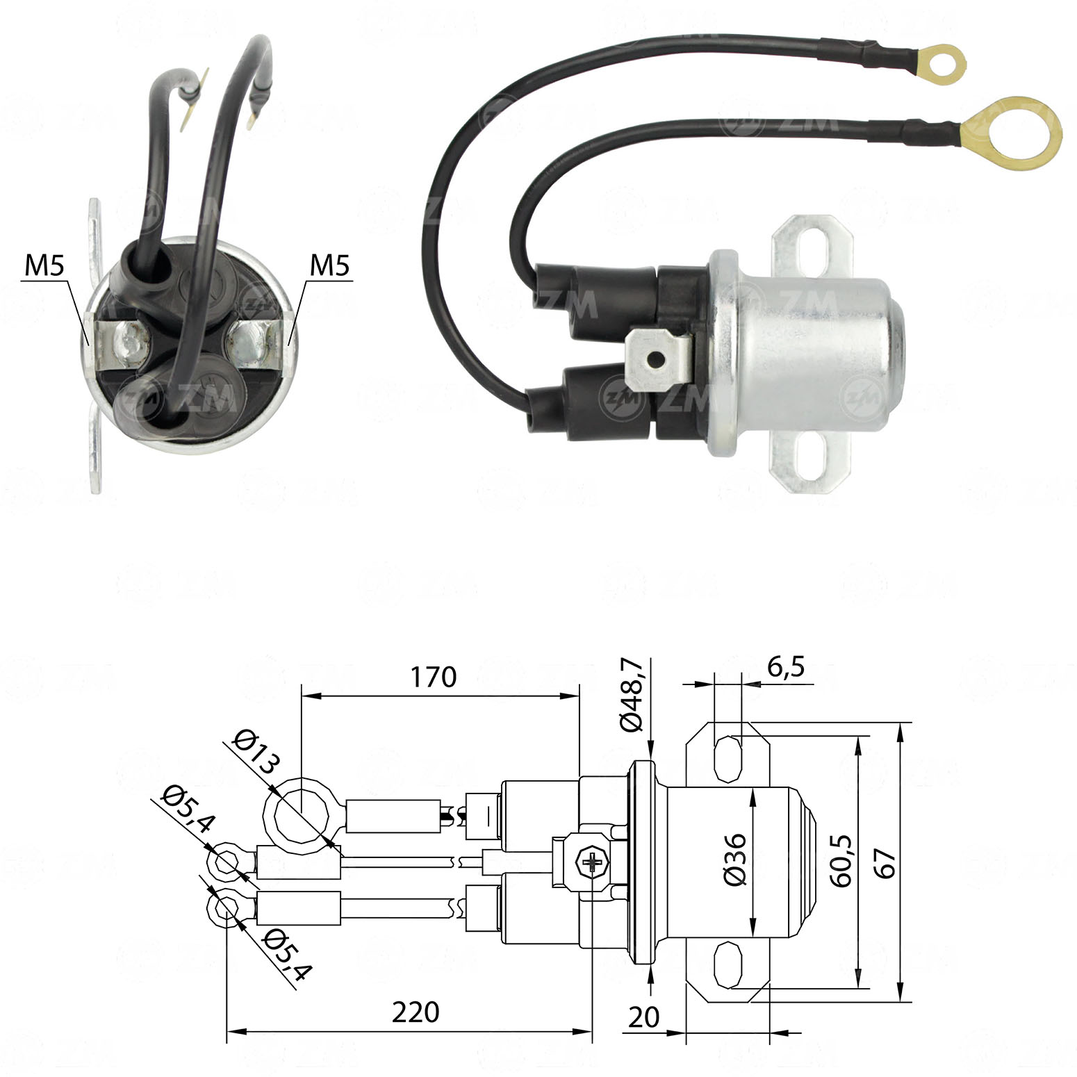 Relé auxiliar de partida ZM 5-408 ZM 5408