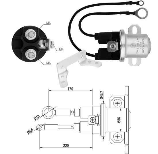 Relé auxiliar de partida ZM 5-428 ZM 5428