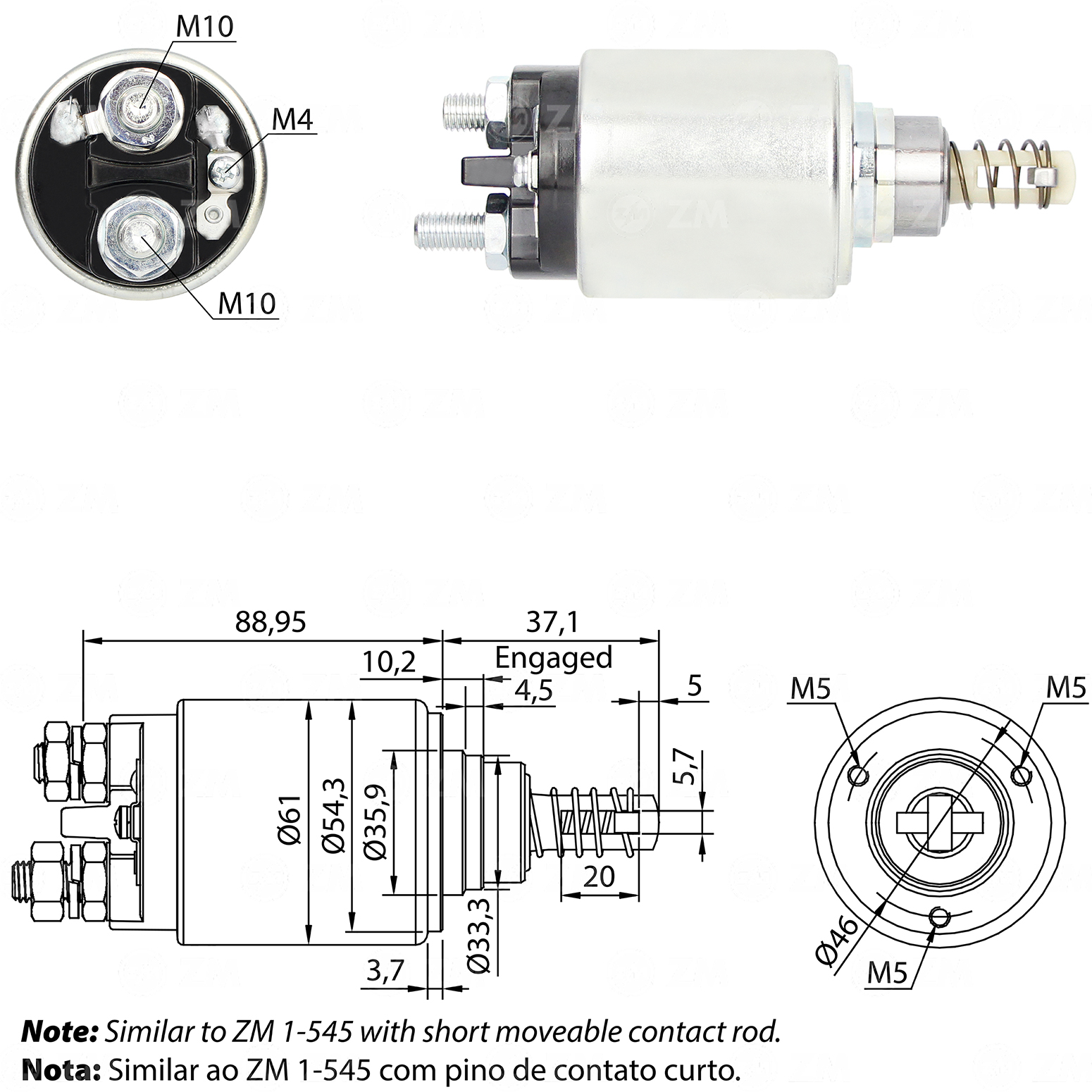 Relé de Partida ZM 545 ZM 545