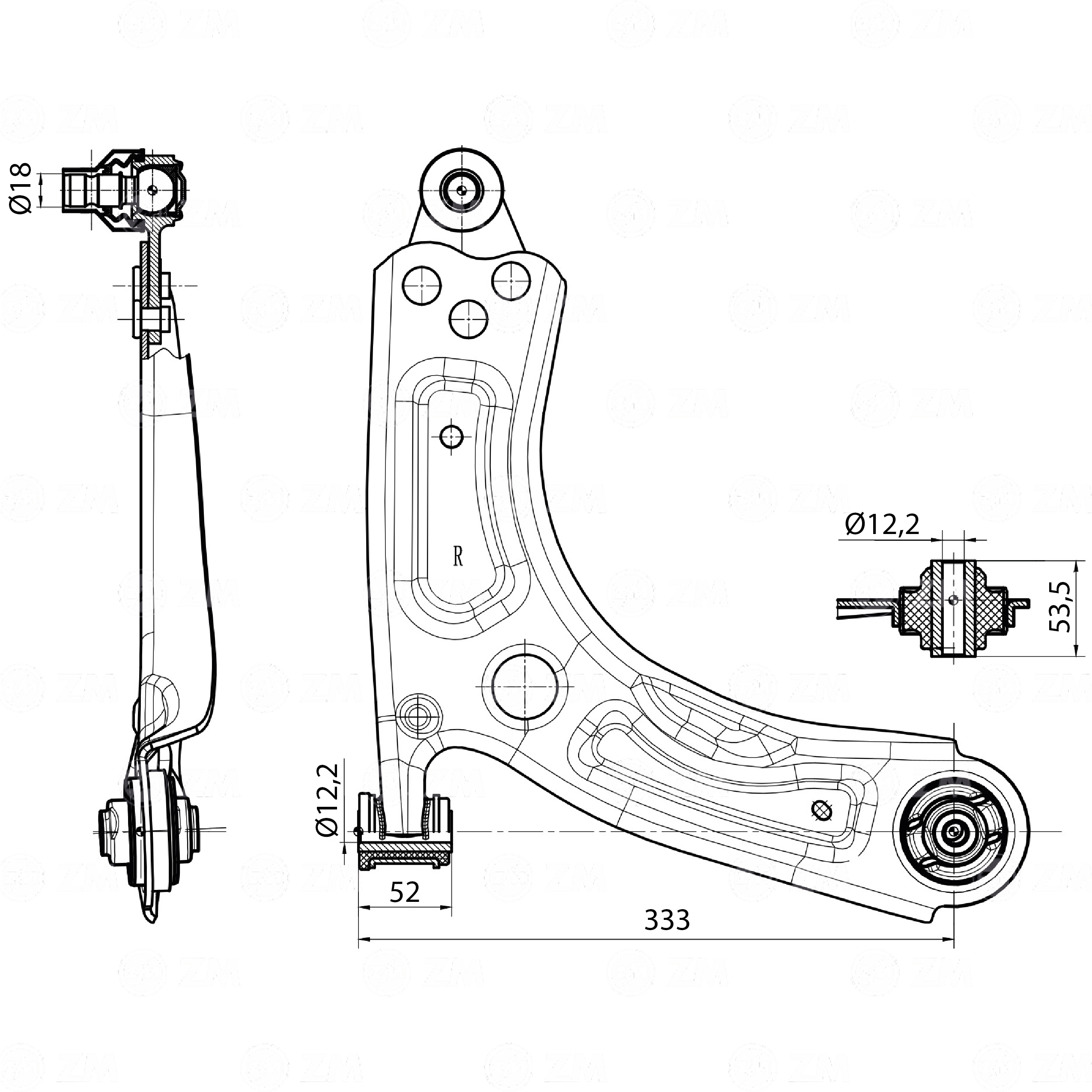 ZM 570.040.99 - Bandeja / Braço de Controle