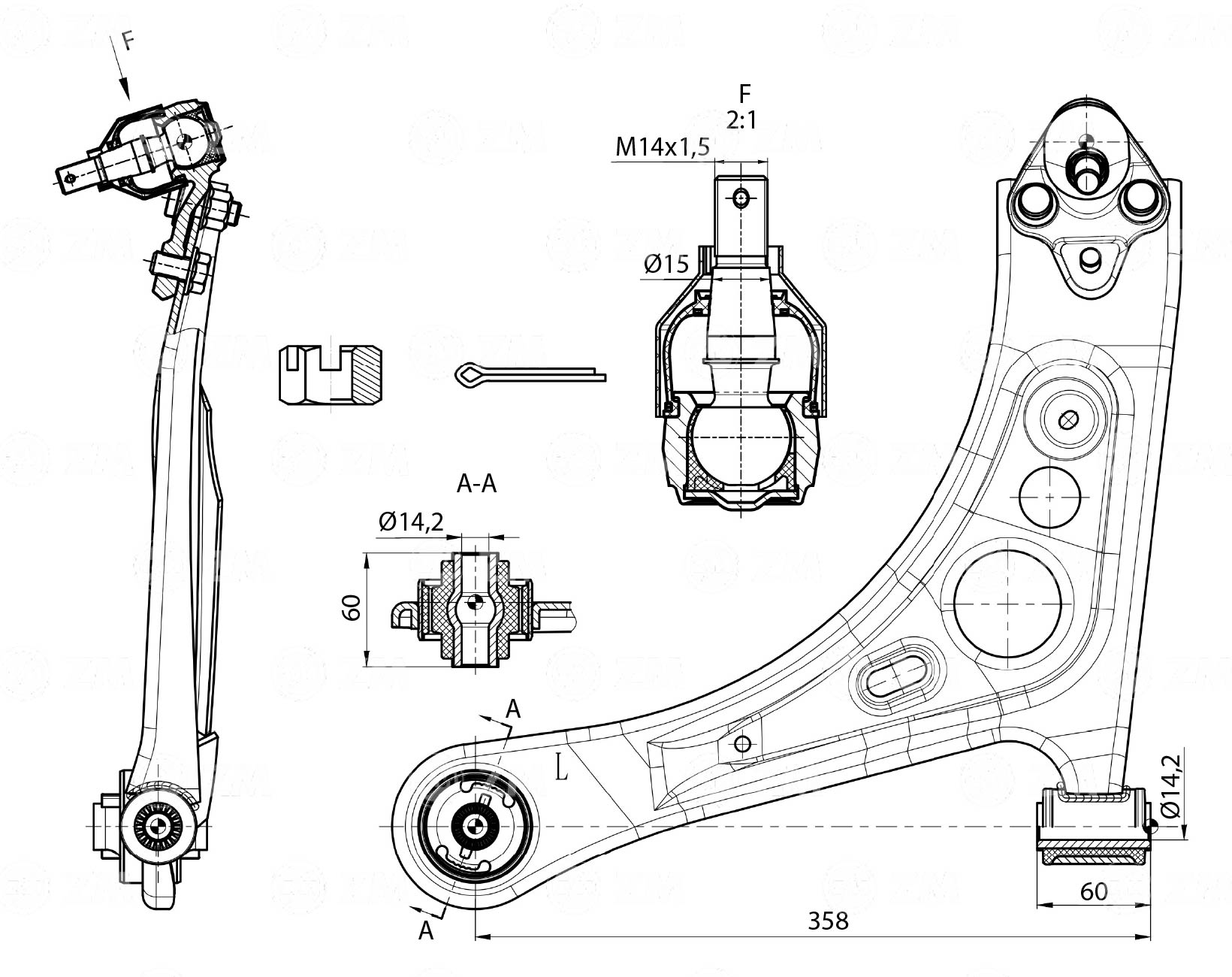 ZM 570.990.99 - Bandeja / Braço de Controle