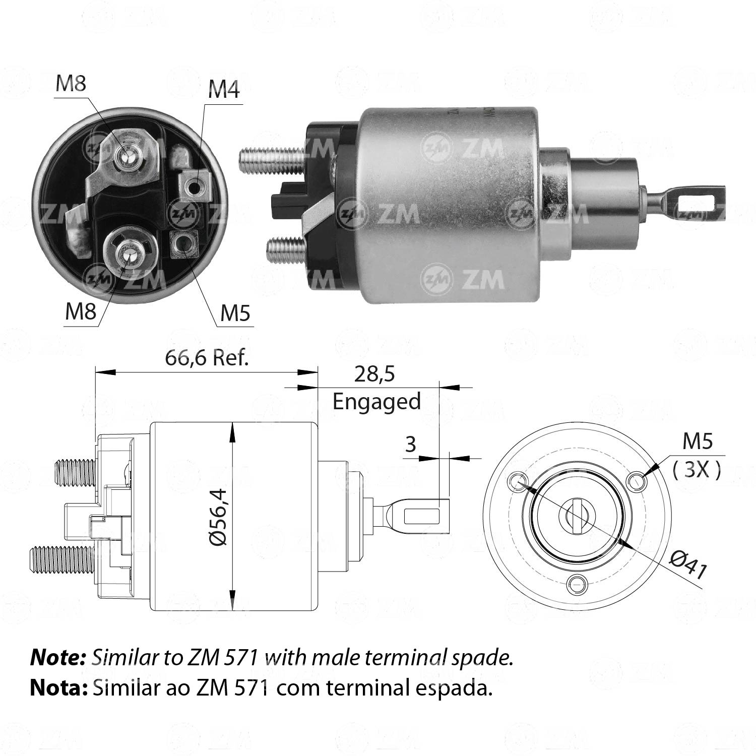 Relé de Partida ZM 580 ZM 580