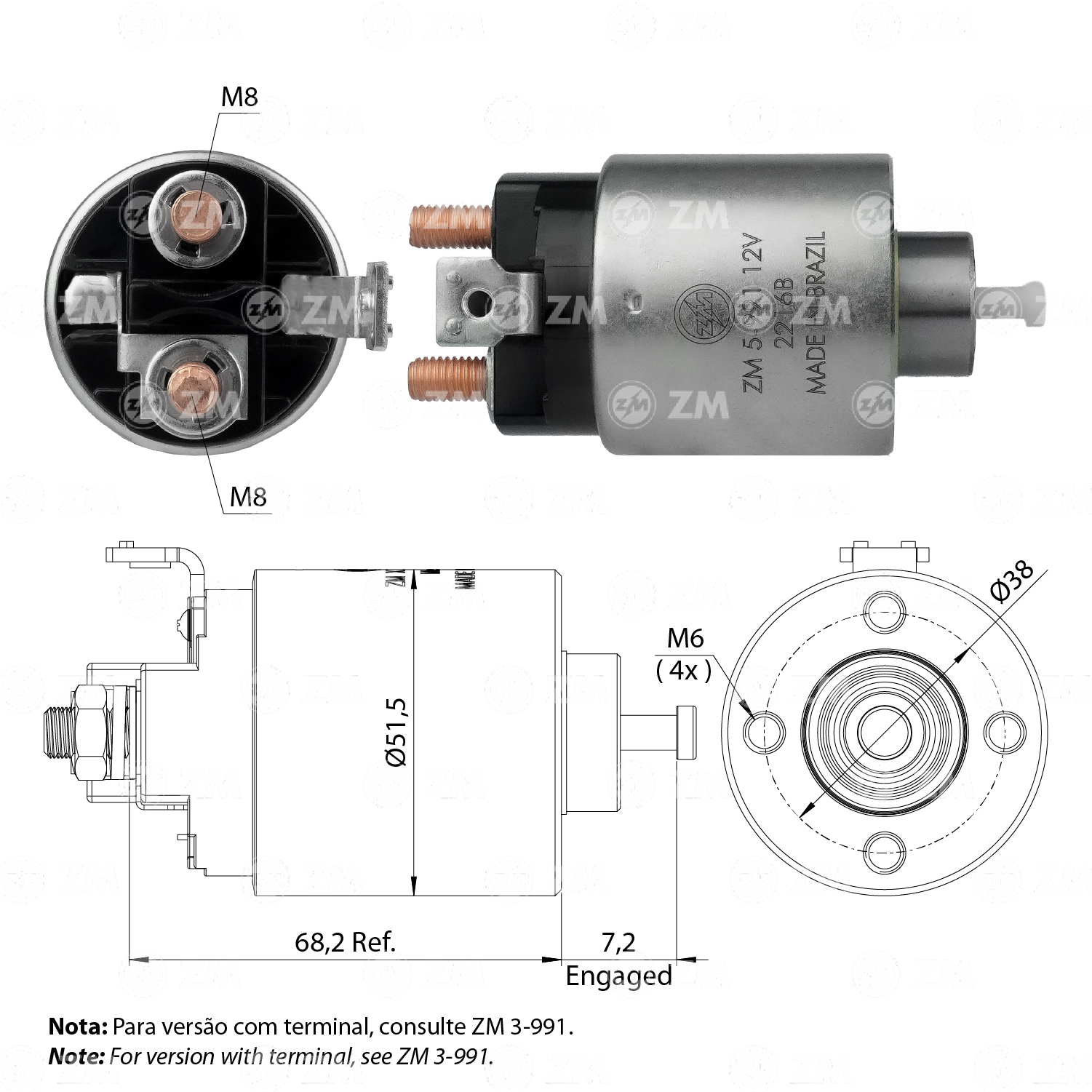 Relé de Partida ZM 5-991 ZM 5991