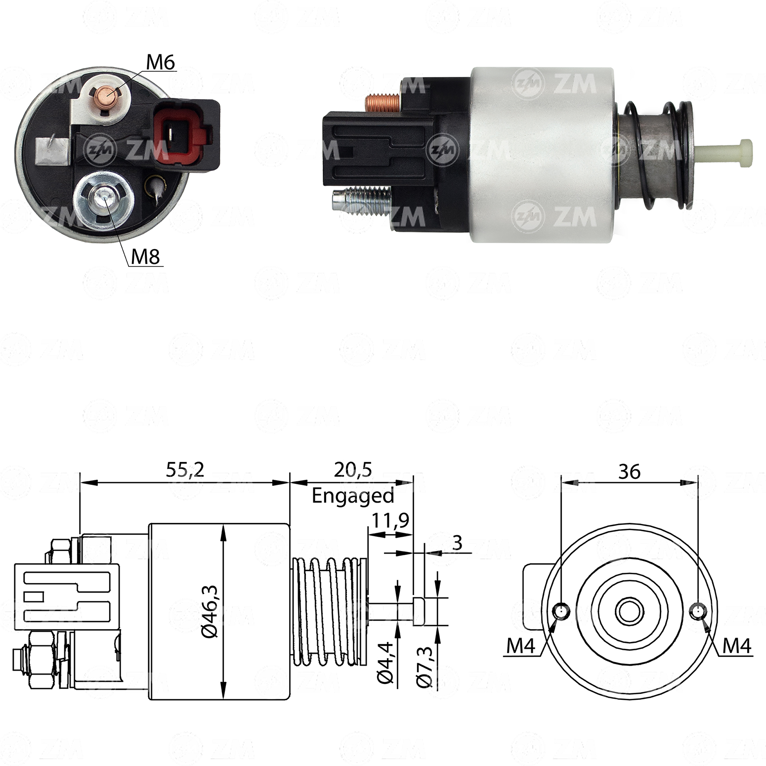 Relé de Partida ZM 6-261 ZM 6261
