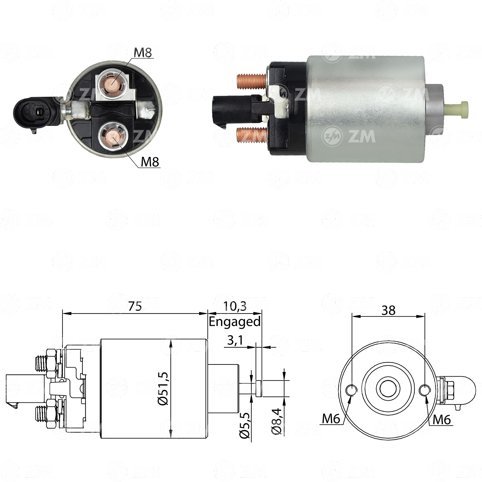 Relé de Partida ZM 6-695 ZM 6695