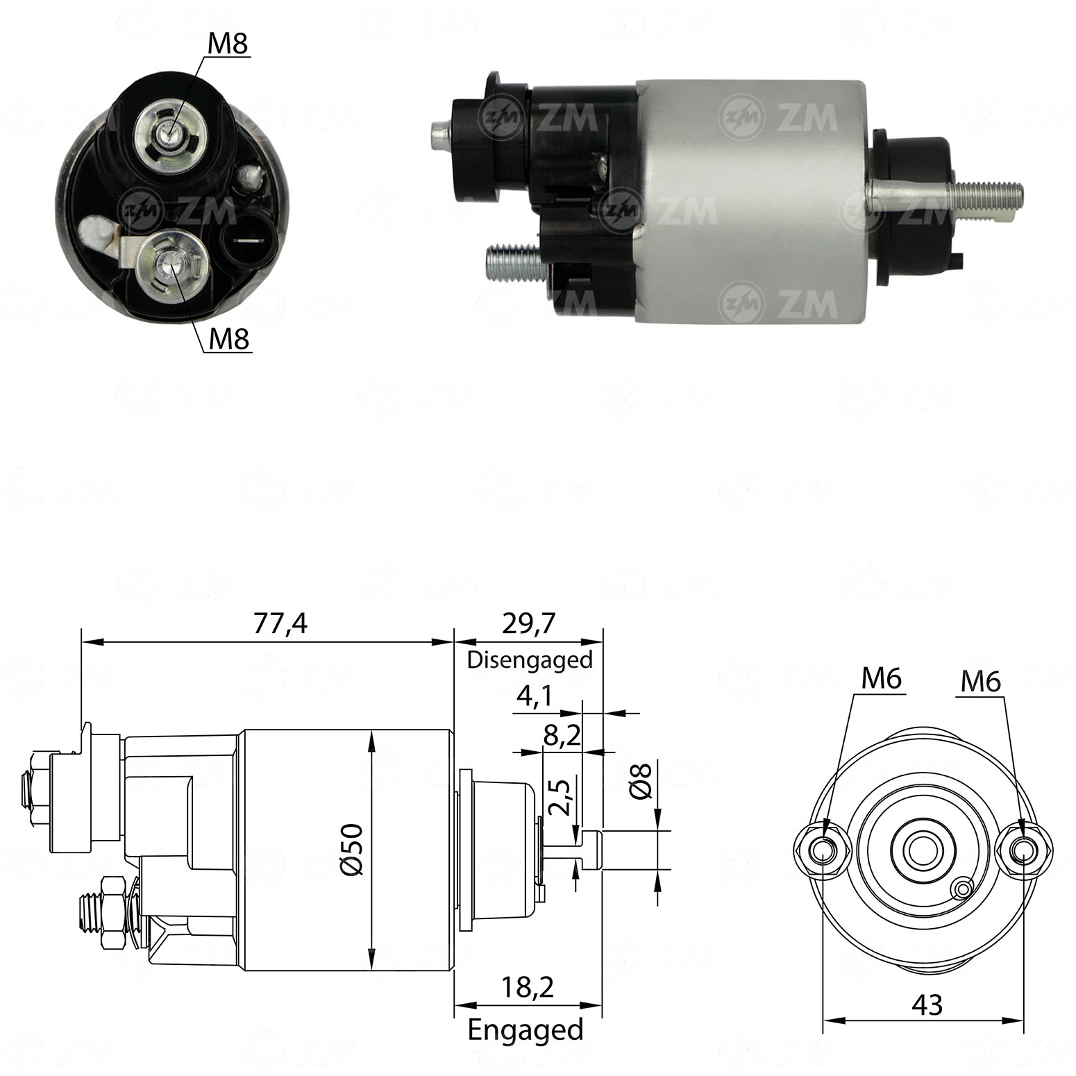 Relé de Partida ZM 6-705 ZM 6705