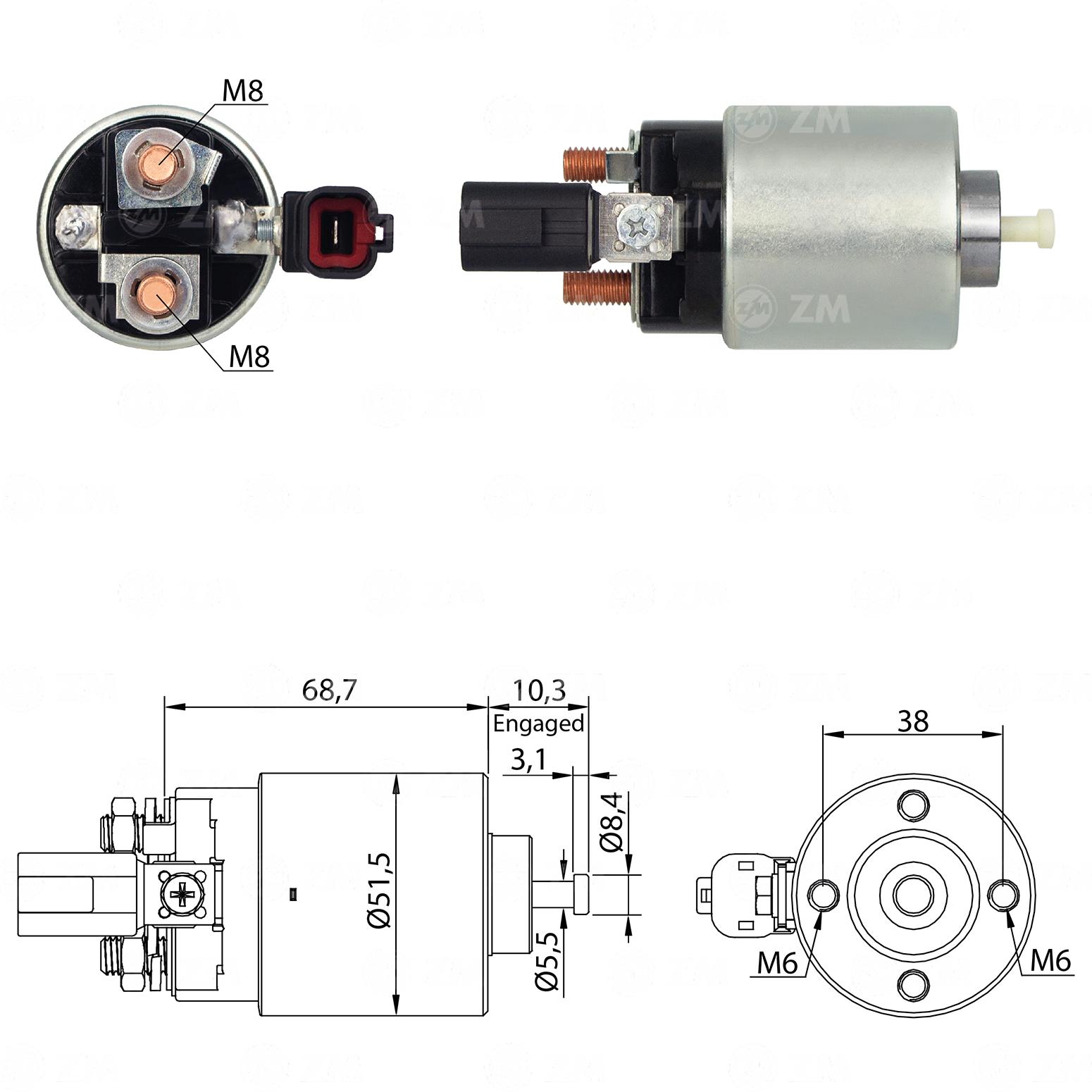 Relé de Partida ZM 6-996 ZM 6996