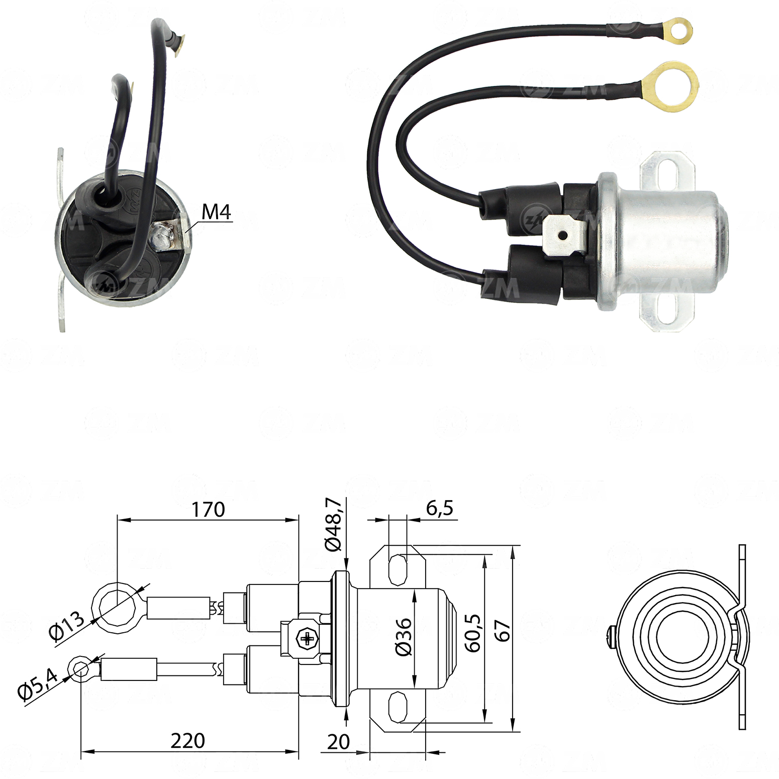 Relé auxiliar de partida ZM 7-408 ZM 7408