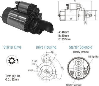 Motor de Partida ZM 80.102.05 ZM 8010205