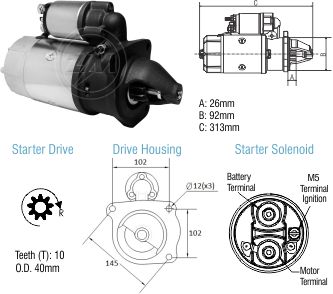 Motor de Partida ZM 80.102.18 ZM 8010218