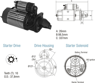 Motor de Partida ZM 80.103.03 ZM 8010303