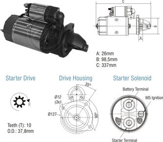 Motor de Partida ZM 80.103.06 ZM 8010306