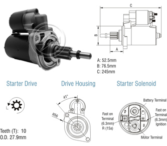 Motor de Partida ZM 80.110.01 ZM 8011001