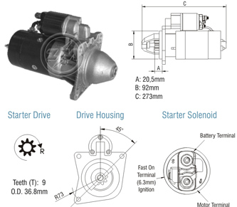 Motor de Partida ZM 80.130.01 ZM 8013001