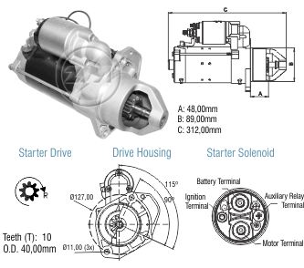 Motor de Partida ZM 80.130.08 ZM 8013008