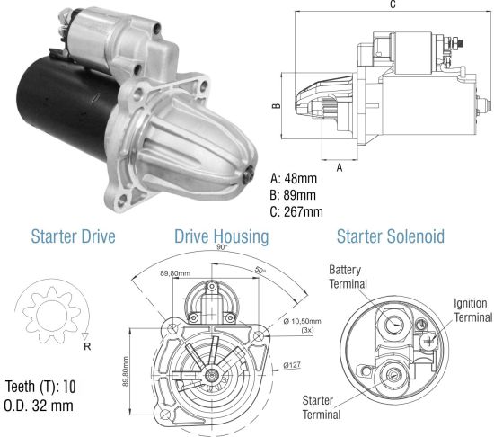 Motor de Partida ZM 80.132.06 ZM 8013206