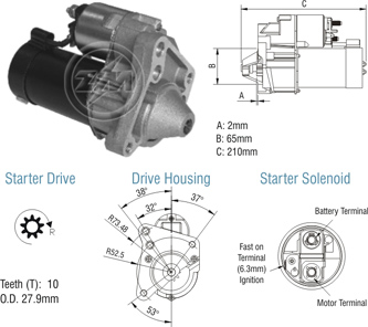 Motor de Partida ZM 80.201.01 ZM 8020101