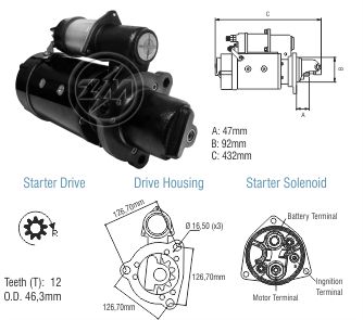 Motor de Partida ZM 80.450.01 ZM 8045001