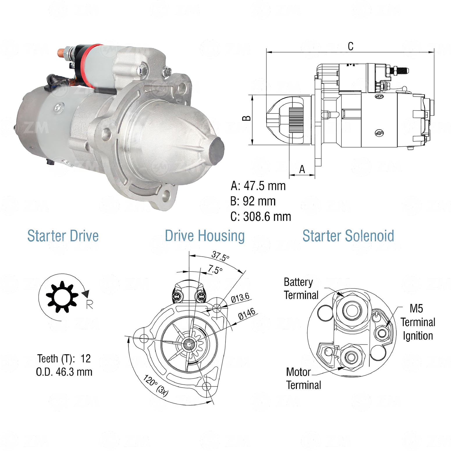 Motor de Partida ZM 80.481.02 ZM 8048102